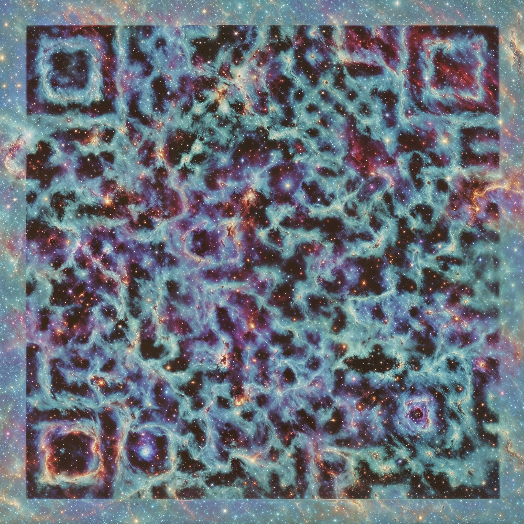 Cosmic QR code artwork