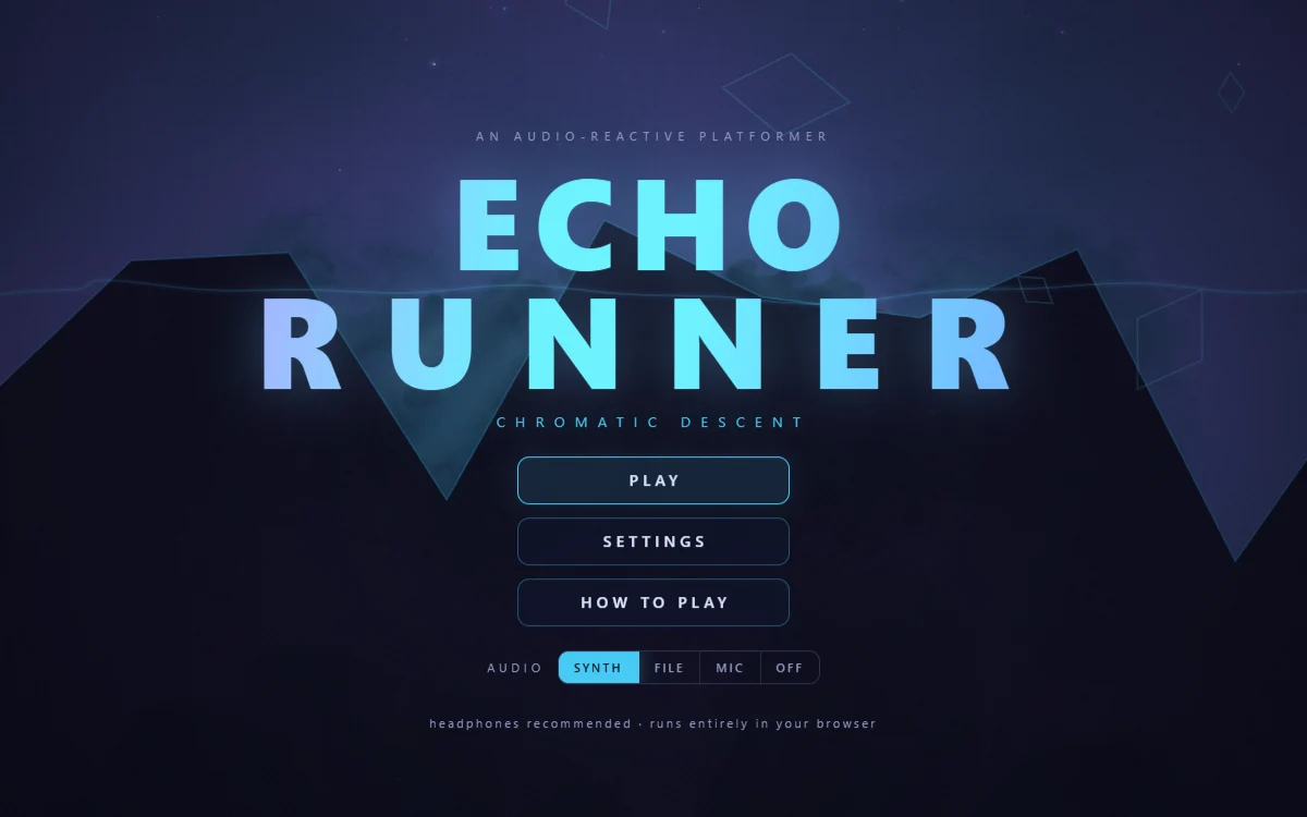 Echo Runner — audio-reactive browser platformer