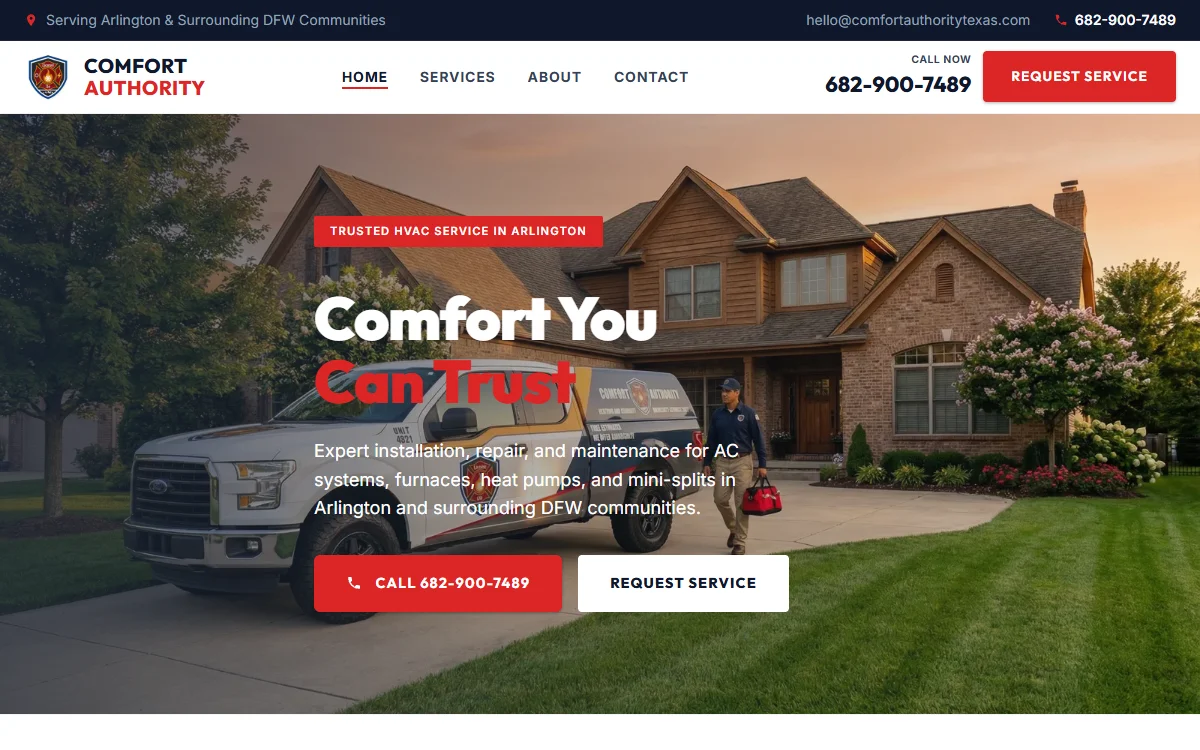 Comfort Authority website preview