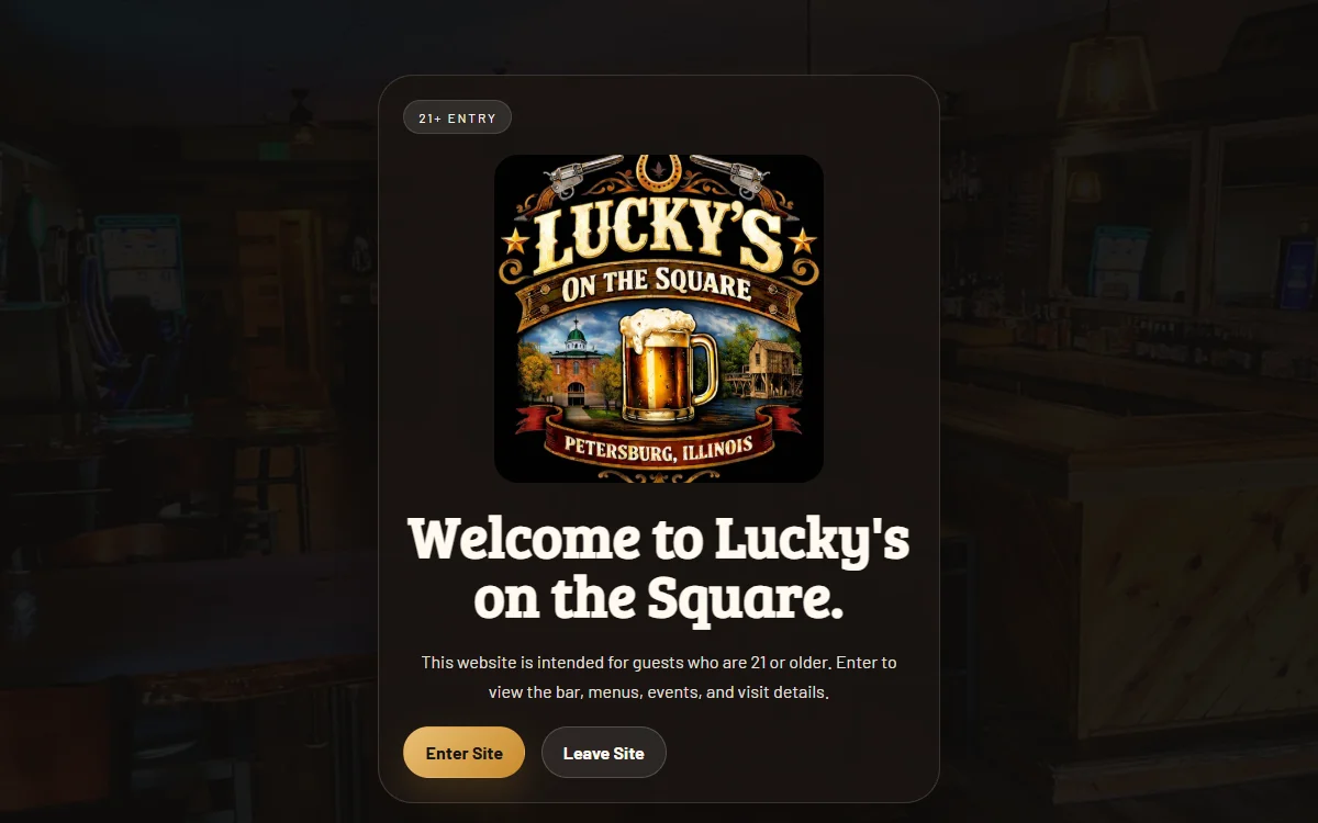 Lucky's on the Square site preview &mdash; real client work