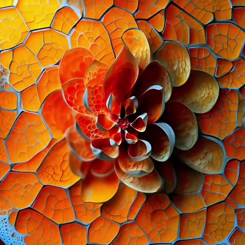Infinite rainbow flower zoom animation, stained-glass style.